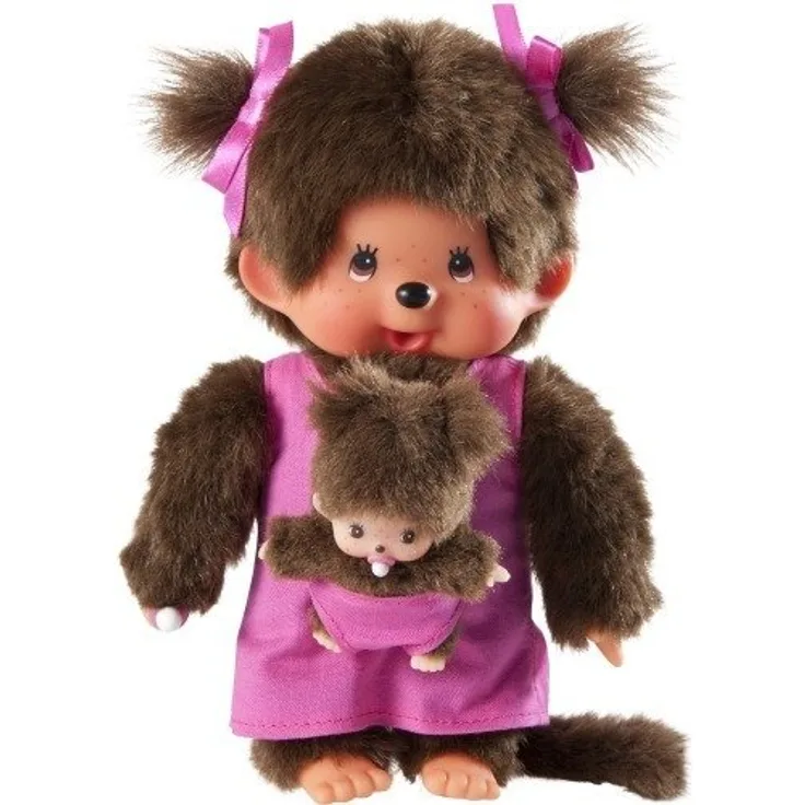 Sekiguchi - Monchhichi - Mutter mit Baby in rosa Kleidchen (236200)