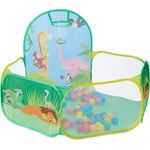 Relaxdays Bällebad, mit 50 Bällen und Basketballkorb, Pop Up Ballpool eckig, Bällchenbad für Kinder, 81x129x108 cm, bunt, 10035298