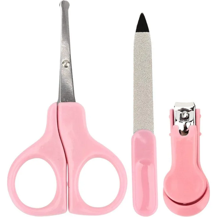 3 in 1 Baby Nagelknipser Baby Pflegeset Baby Maniküre Set mit Nagelschere Nagelknipser und Nagelfeile für Neugeborene Kleinkind Zehen Fingernägel Pflege Set(rosa)