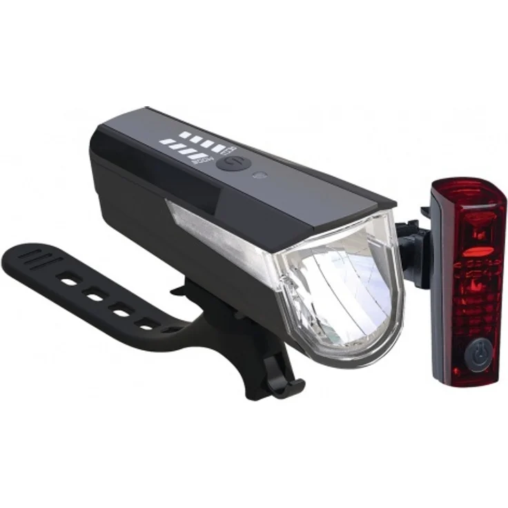 Büchel LED-Batterieleuchten-Set BLC 820 schwarz mit Akkus StVZO – Bild 1