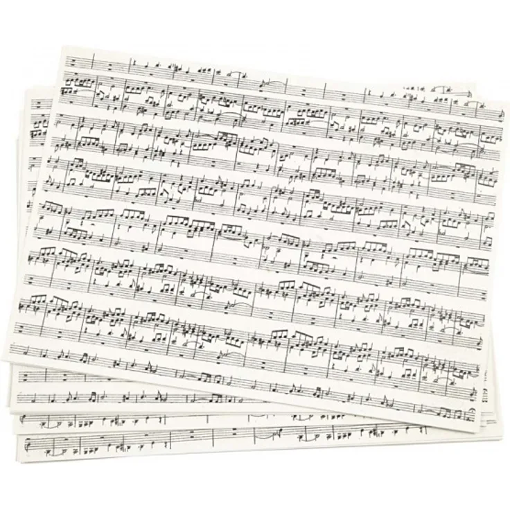 kraftpapier-Noten schwarz-weiß 21 x 29,7 cm 10 Stück