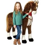 Pink Papaya Giant XXL Kinder Spielpferd zum Reiten Max 125 cm | Plüschpferd | Fast lebensgroßes Pferd zum Reiten für Kinder | Stehpferd bis 100kg belastbar mit Sounds