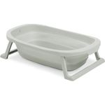 Hauck Babybadewanne Wash N Fold M, Babywanne Faltbar für Neugeborene bis 16 kg, Ablaufstöpsel mit Farbwechsel bei Hoher Temperatur, weiche Materialien, Einfacher Aufbau, 80 x 48 x 25 cm (Sage)