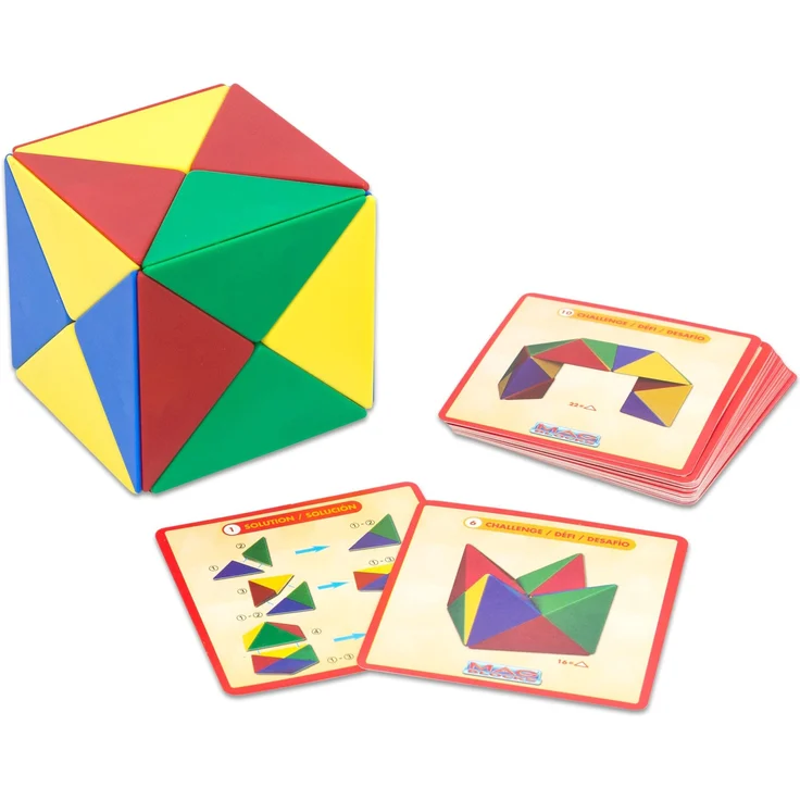Betzold - Magnetwürfel aus 24 farbigen Tetraedern - Geometrie-Bausatz Mathematik – Bild 1