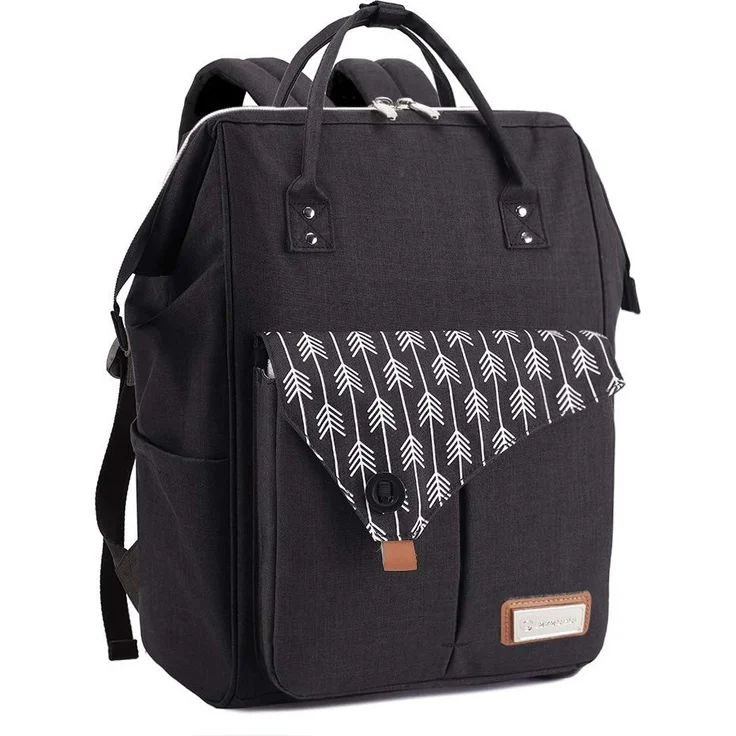 Lekebaby Wickelrucksack Wickeltasche mit Wickelunterlage, Schwarz – Bild 3