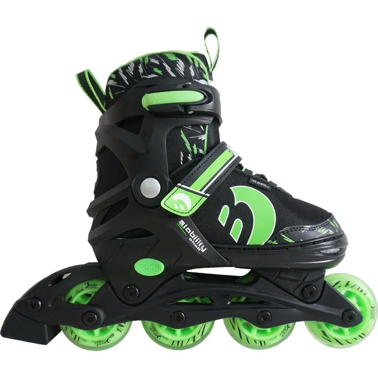 Best Sporting Inline Skates Kinder, verstellbar, ABEC 7, 38 - 41, grün/schwarz