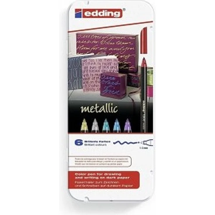 edding 1200 Fasermaler metallic 6er Set – Bild 1