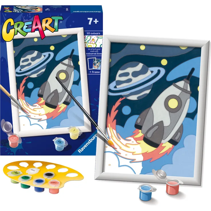 Ravensburger CreArt Space Explorers Malen nach Zahlen für Kinder ab 7 Jahren – Malerei Kunst und Bastelsets für Kinder
