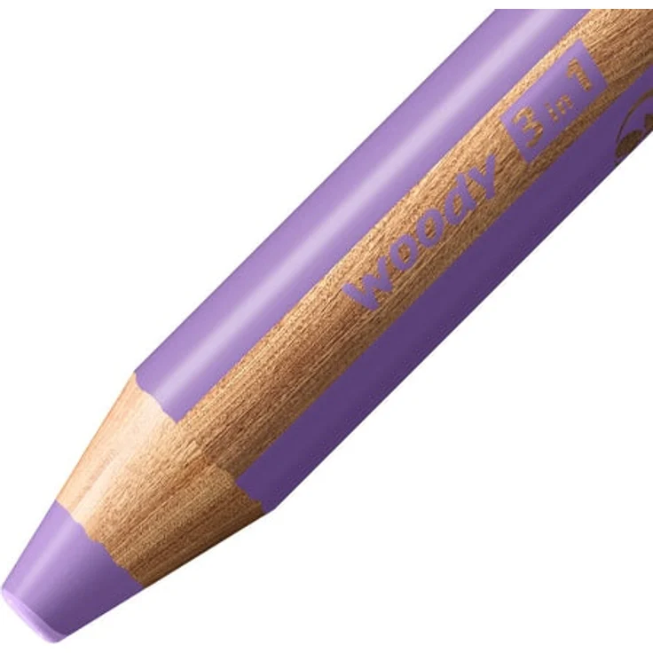 Buntstift, Wasserfarbe & Wachsmalkreide - STABILO woody 3 in 1 - Einzelstift - pastelllila – Bild 2