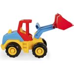 Wader 35314 - Tech Truck Radlader mit beweglicher Frontschaufel, stabiler Bagger mit Stahlachsen, ca. 27 x 11,5 x 15 cm groß, ab 12 Monaten, ideal als Geschenk für kreatives Spielen