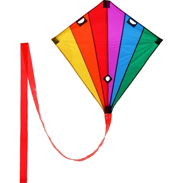 Wolkenstürmer Racer Lenkdrachen Rainbow, 90x90cm, Leichter Einsteigerdrachen