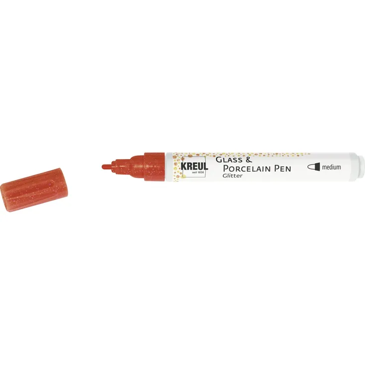 Kreul Glass & Porcelain Pen Glitter rot, 1-3 mm