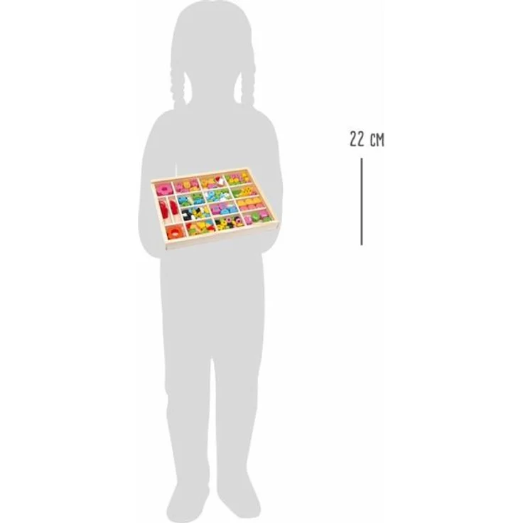 small foot 2463 - Fädelbox Julia, Holzperlen-Set, Holzkasten: 30x22cm – Bild 4