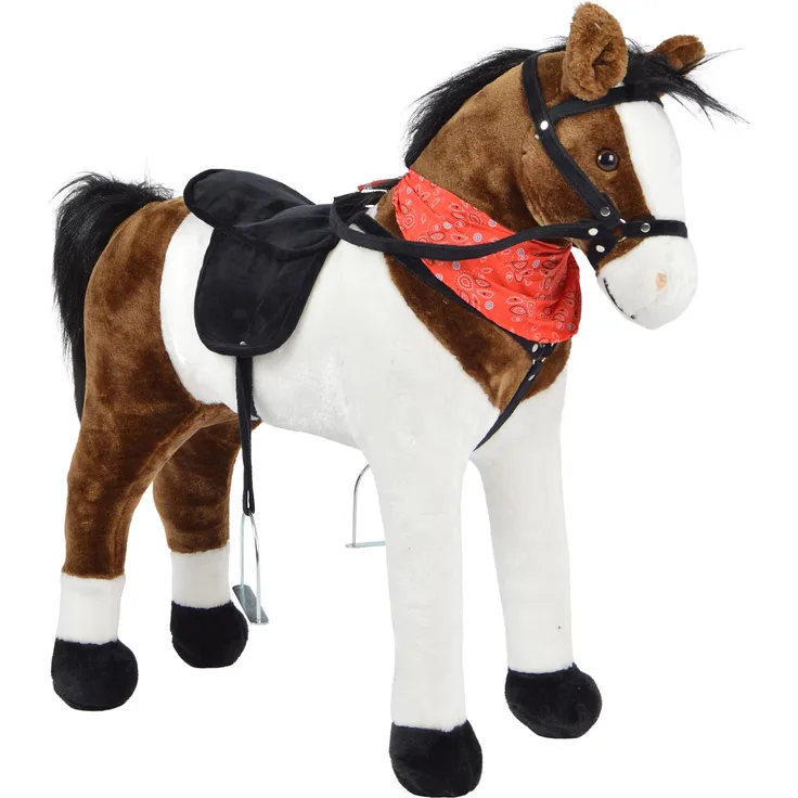Pink Papaya Stehpferd zum draufsitzen | 75cm Spielpferd zum Reiten Jasper | Pferd zum Reiten für Kinder mit Sound | Sattel Pferd