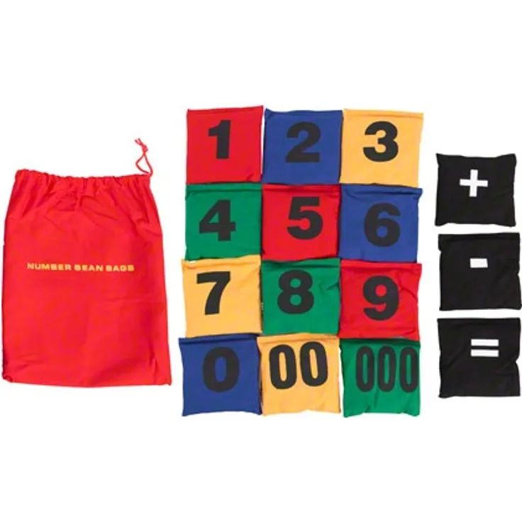 Bohnensäckchen mit Zahlen Wurfsäckchen Konzentrationskissen Wurfspiel 15 Stück