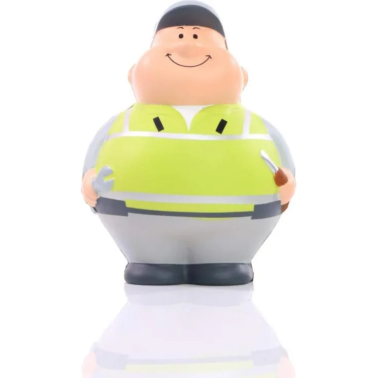 SQUEEZIES® Herr Bert® Pannenhilfe Bert - Knautschfigur zum Stressabbau - Stressball Anti-Stress Beschäftigung Stressbewältigung - Geschenk Arbeit Kollegen Mitarbeiter Kunden Freunde
