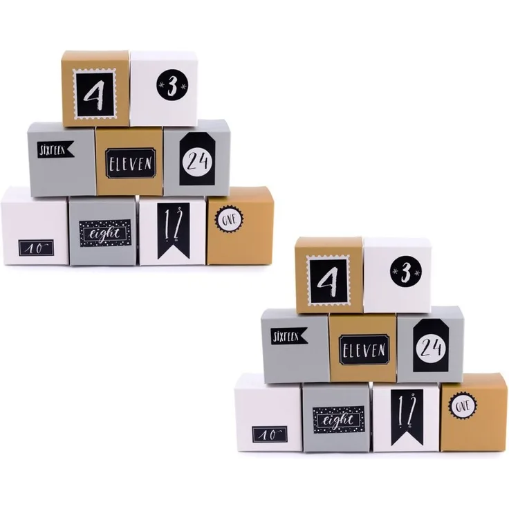 Pajoma Adventskalender zum Befllen Box 2 x Silber Set