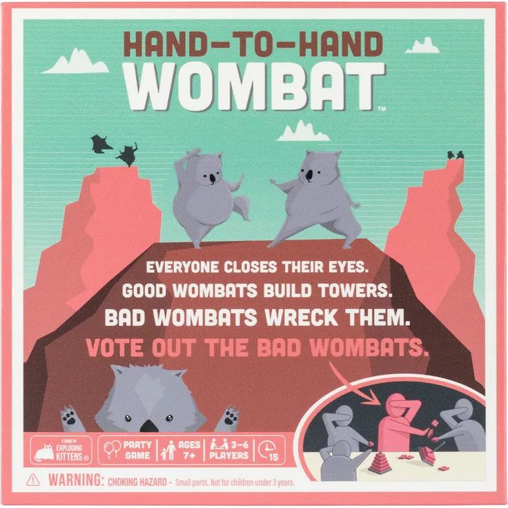 Exploding Kittens Hand to Hand Wombat by Card Games for Adults Teens & Kids - Fun Party Games, WMBT-CORE-4