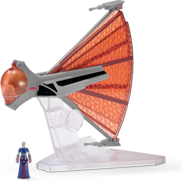 Star Wars Micro Galaxy Squadron - Ginivex-Class Starfighter + Asajj Ventress, offizielles 7,5cm Fahrzeug mit Figur