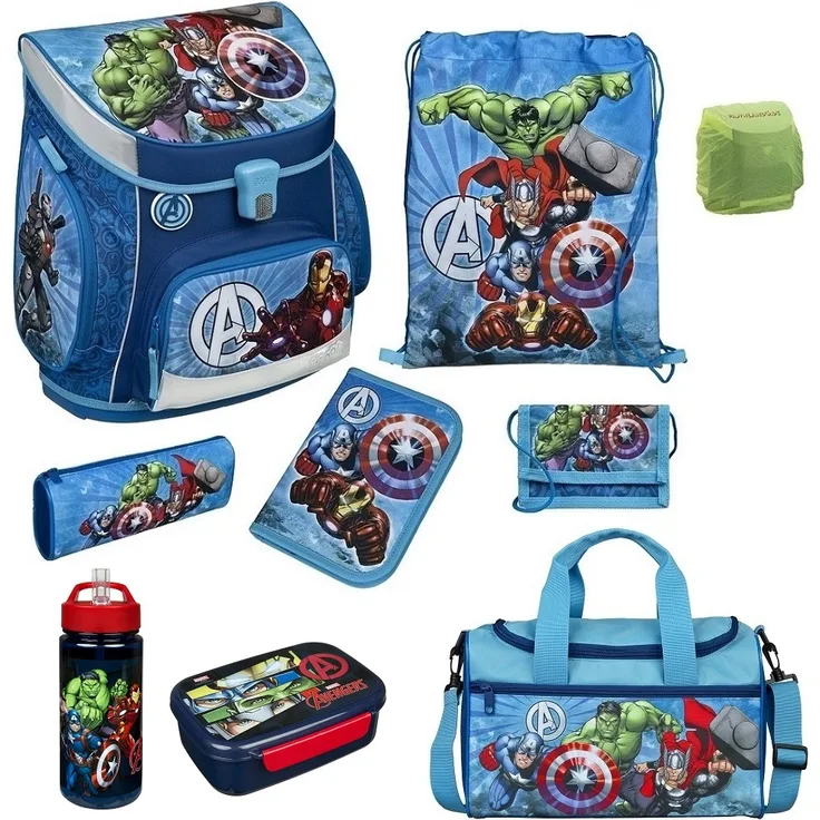 Scooli Campus Fit Schulranzen AVENGERS 9-teiliges Set mit Sporttasche