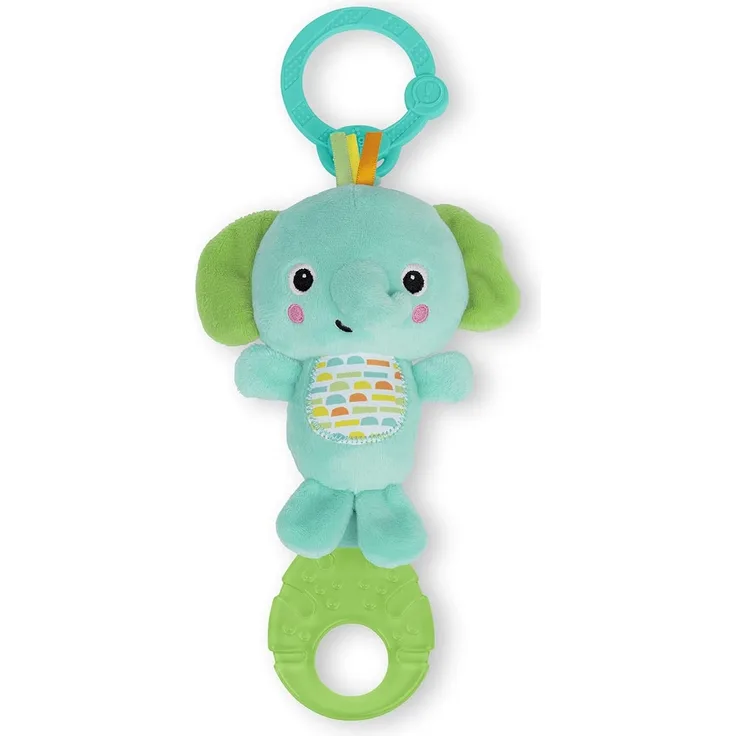 Bright Starts Tug Tunes Elefant Plüschtier , 4 verschiedene Melodien, für Neugeborene und älter