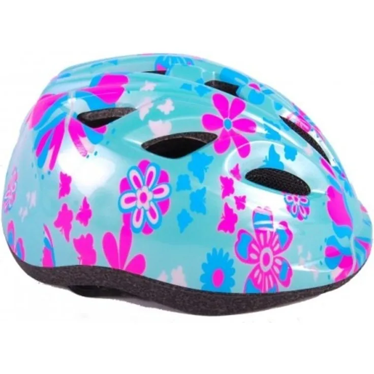 Volare Kinder-Fahrradhelm - XS - Grüne rosa Blumen - 47-51 cm - extra kleines Modell - Preisvergleich