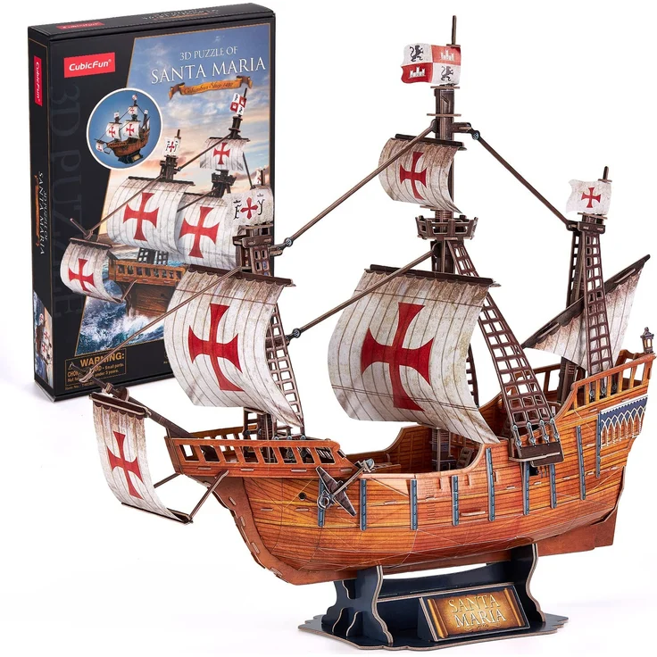 CubicFun 3D Puzzles für Erwachsene Santa Maria Schiffsmodell Spanisches Schiff Puzzle für Erwachsene und Kinder, Schreibtischdekoration Baukästen Geschenke für Frauen und Männer, 204 Teile – Bild 1