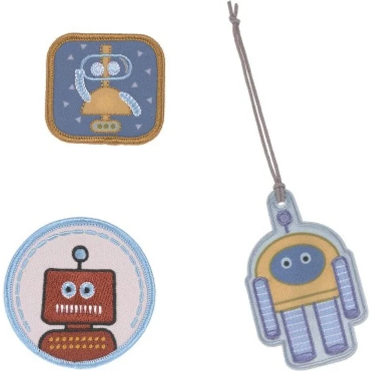 LÄSSIG Anhänger & Patches Set Unique "Robot" – Bild 1