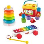 Fisher Price Baby Trio - Ringpyramide Bauklötze Xylophon Musik und Motorik
