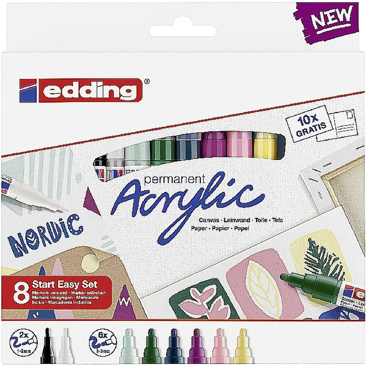 EDDING Acrylic Marker Start Easy Set nordic 8Stück