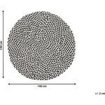 Teppich Velfarbig Schwarz Grau Wollfilz 140 x 140 cm Kurzflor Handgewebt Rund Wohnzimmer Flur Schlaffzimmer Modernesd Design - Preisvergleich