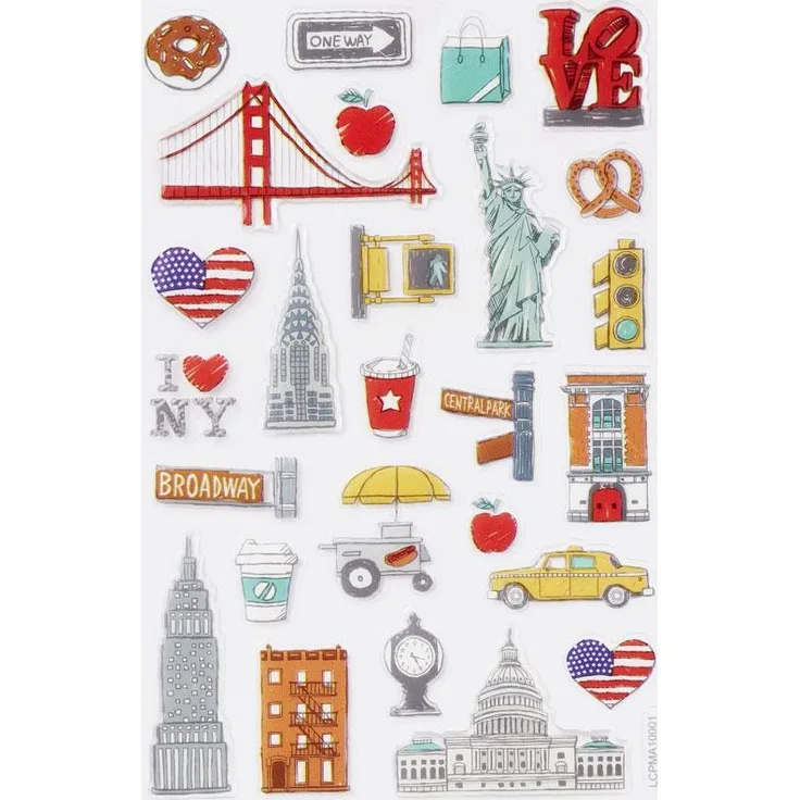 Glossy-Sticker USA Urlaub