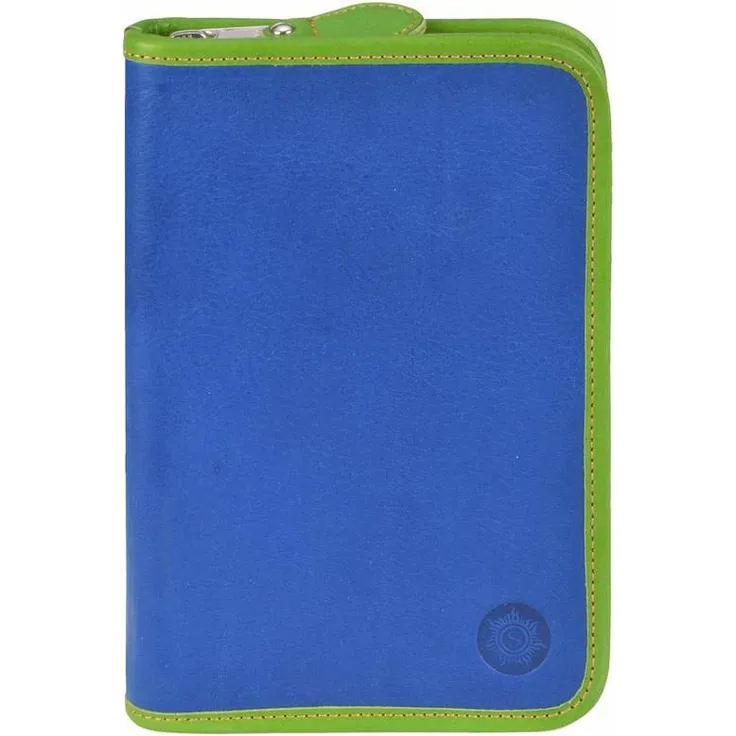 Leder Schüleretui, 1 Klappe Nils Grün Blau