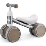 Kinder Laufrad ab 1 Jahr Balance Lauflernrad Spielzeug mit 4 Räder für 10 - 24 Monate Baby, Erst Rutschrad Fahrrad für Jungen Mädchen als Geschenke Silber