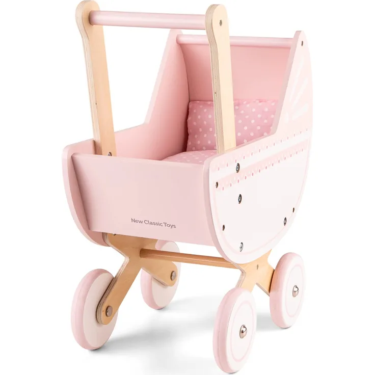 New Classic Toys Puppenwagen mit Bettzeug - Rosa