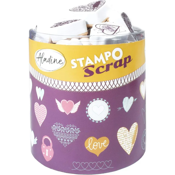 Aladine – 03720 – Stempel zu drucken – Stampo Scrap – Herzen