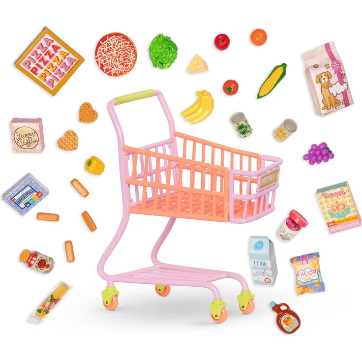 Glitter Girls GG57225Z Puppenzubehör – Einkaufswagen Zubehör Set mit Lebensmitteln – Accessoires für 36 cm Puppen, Puppenhaus Puppenmöbel Spielzeug für Kinder ab 3 Jahren, Bunt - Preisvergleich