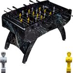 Fußball Tischkicker Premium Schwarz Glasspielfeld Figuren Grau Gelb 80kg