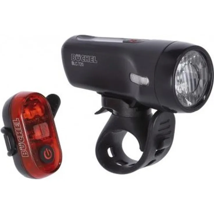 LED-Batterieleuchten-Set BLC 720 schwarz mit Akkus m. StVZO