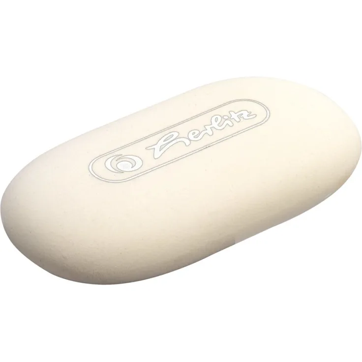 Herlitz Radierer Speckgummi oval für Graphit weiß Blister (10314532)