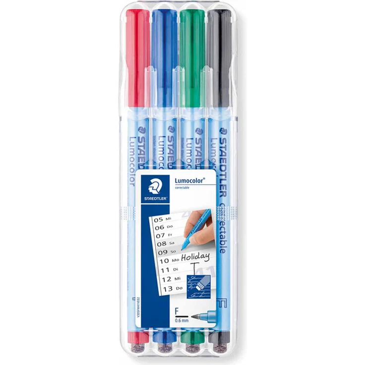 STAEDTLER Folienstift Lumocolor 305F WP4-1 F f. sort. 4 St. /Pack – Bild 1