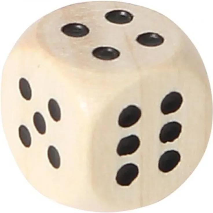 Bartl Augenwürfel 12 mm Holz natur 1 Stück Holzwürfel Spielwürfel Spielewürfel