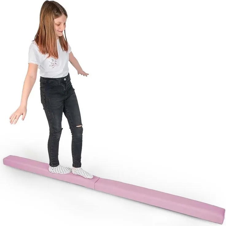 MAMOI® Foldable Gymnastics Beams for kids Pink (200 cm) | Padded non-slip home Gymnastics Balance Beam for kids | Gymnastic Equipment | CE | 100% ECO | Made in EU