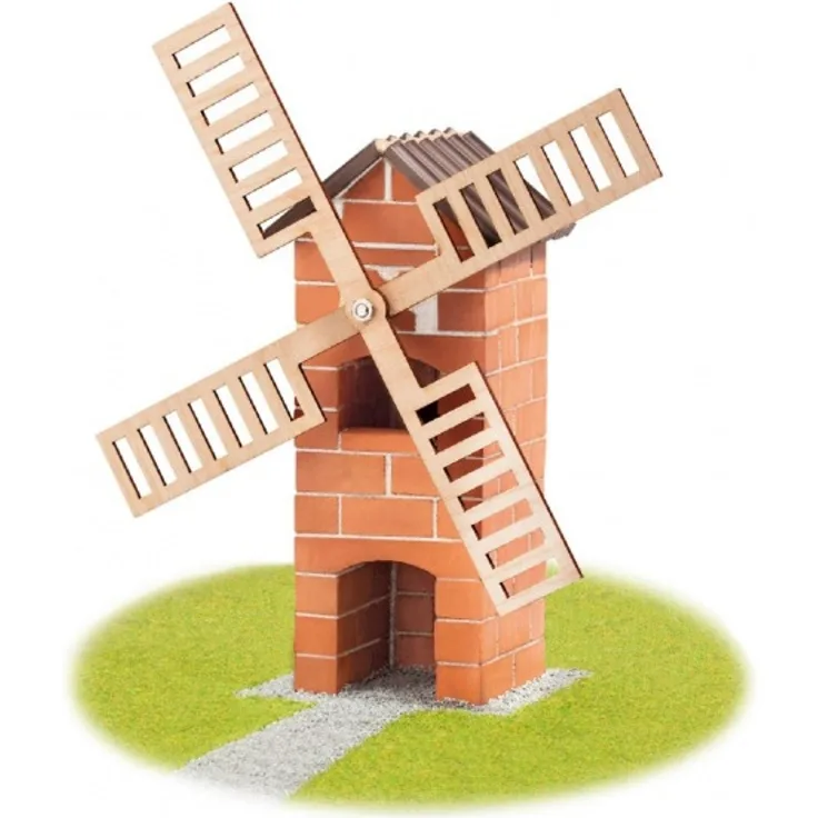 bausatz Windmühle Junior Stein/Holz braun/weiß