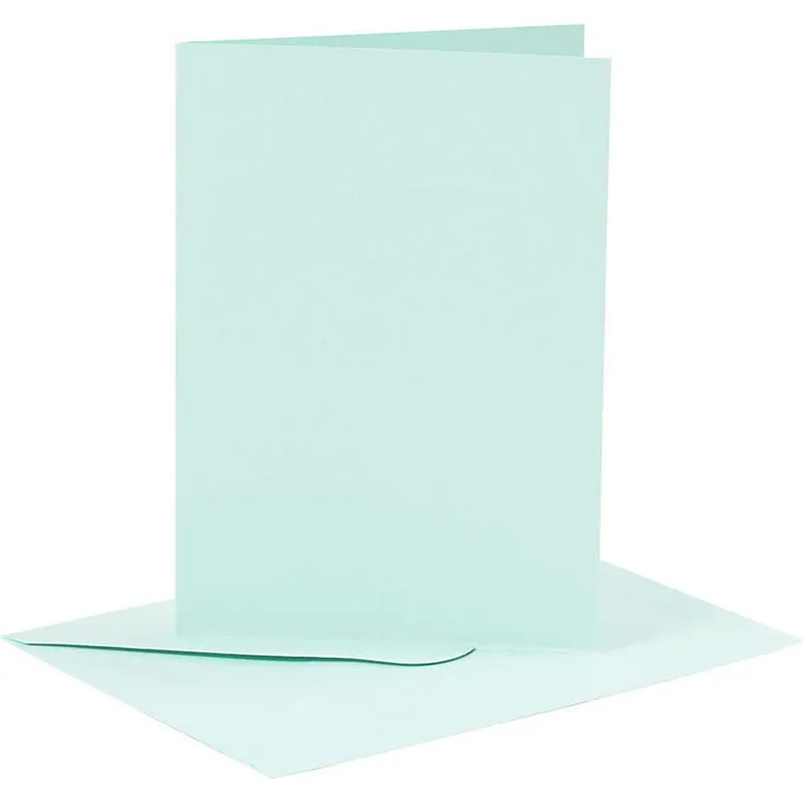 Karten und Kuverts, Kartengröße 10,5x15 cm, Umschlaggröße 11,5x16,5 cm, Hellblau, 6Sets
