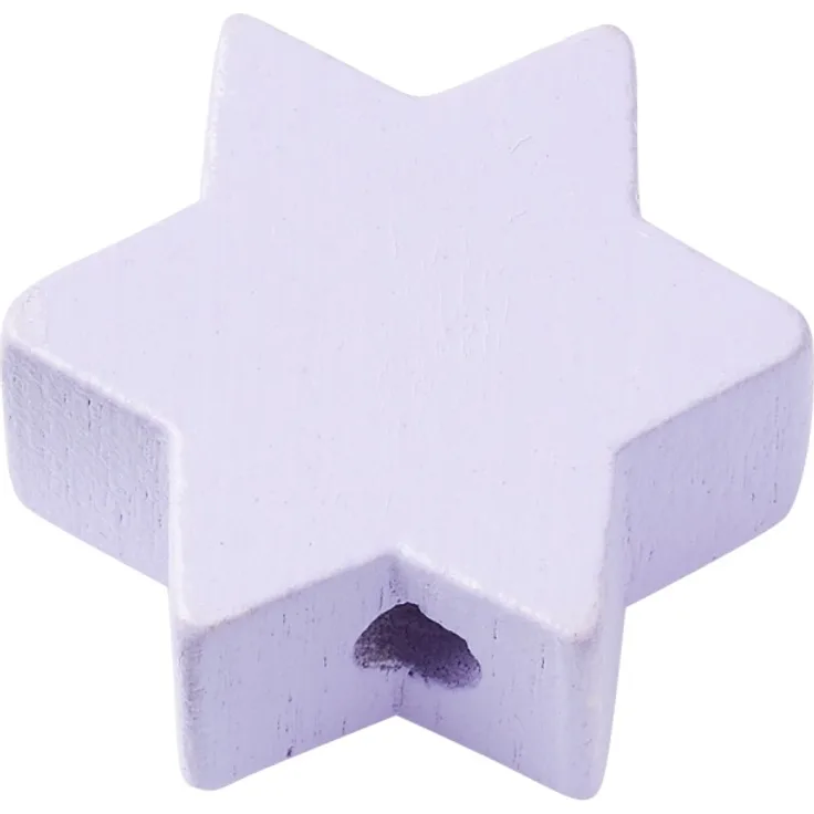 Schnulli-Stern, 19,5 x 19,5 x 8 mm, DL 3 mm, flieder, Btl. 4 St.