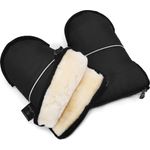 Lammfell Handwärmer von WERNER CHRIST BABY – GLOVY Handschuhe sind der ideale Kinderwagen-Muff aus medizinischem Fell, warmer universaler und wasserabweisender Handmuff, in black (schwarz)