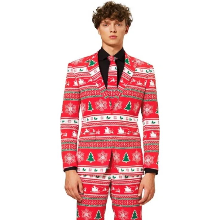 OppoSuits Winter Wonderlandherrenkostüm polyester rot mt 56