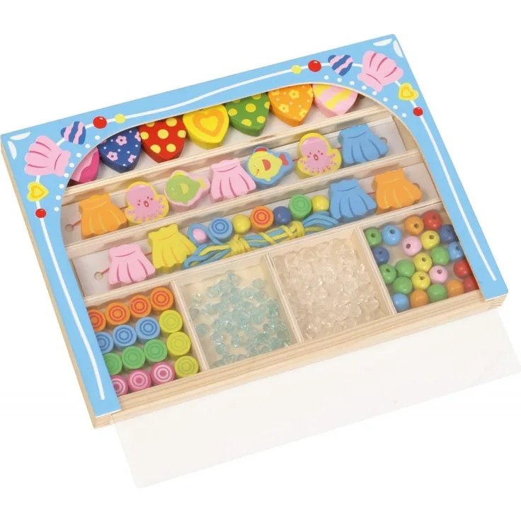 Lena - Holzspielzeug - Party Beads Holzfädelperlen, 2-fach sortiert