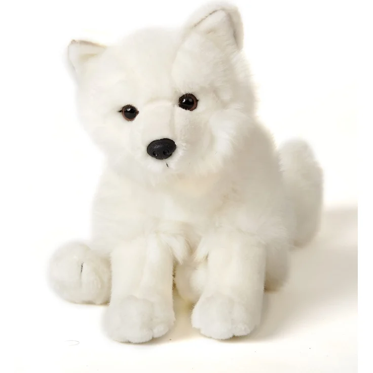 Uni-Toys - Polarfuchs, sitzend - 23 cm (Höhe) - Plüsch-Fuchs, Schneefuchs - Plüschtier, Kuscheltier – Bild 1